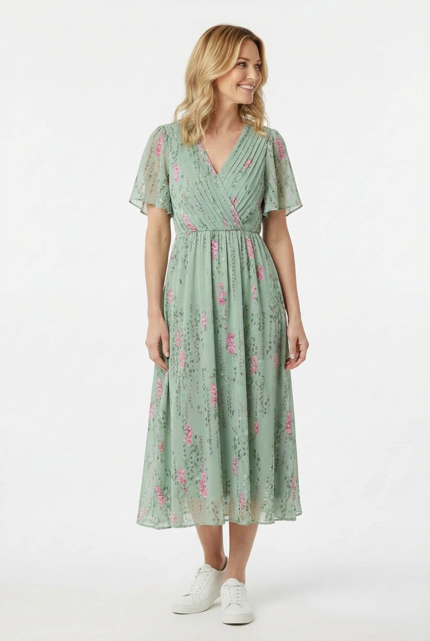 Eliza V-Neck Midi Dress