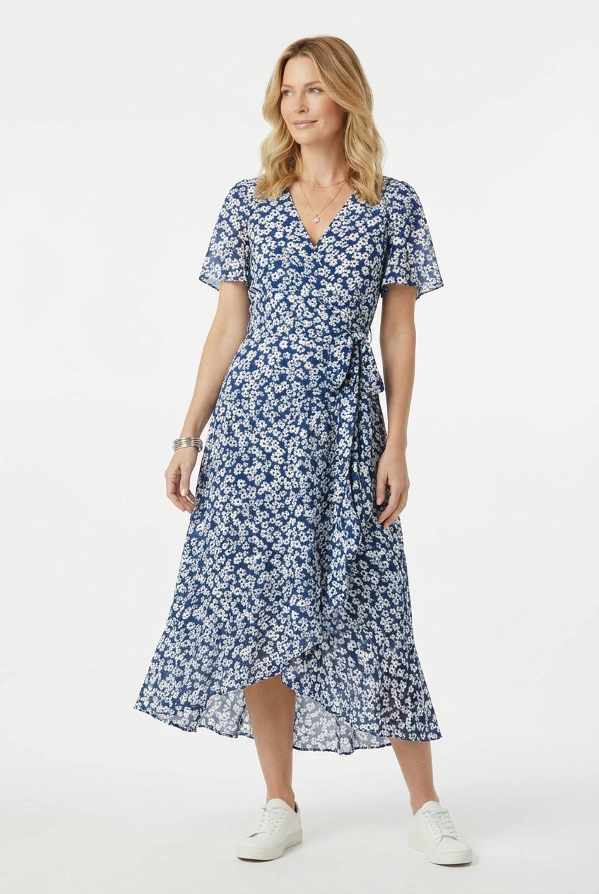 Eliza V-Neck Midi Dress