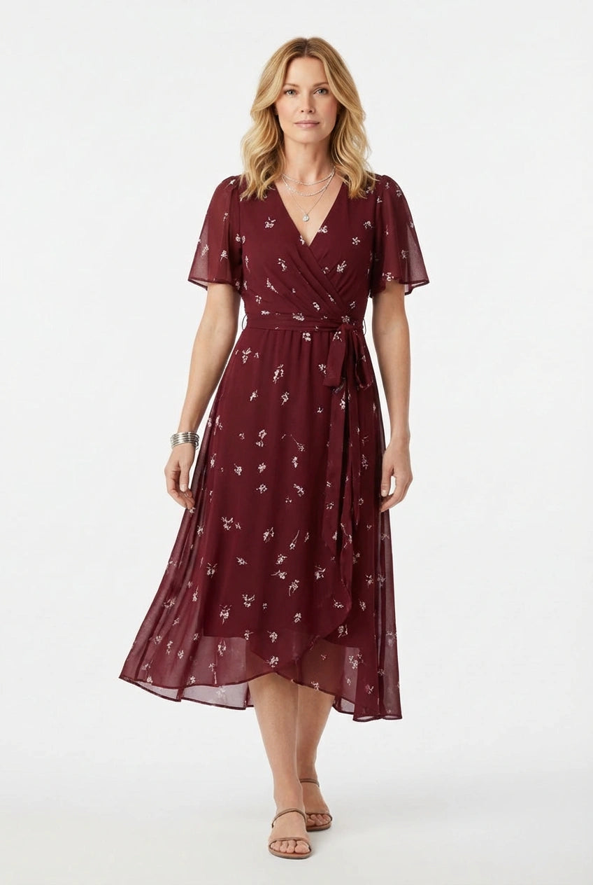 Eliza V-Neck Midi Dress